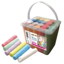 Secchiello 20 gessi jumbo da pavimento 10x2,5x2,2cm colori assortiti Deco