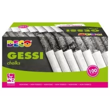 Scatola 100 gessetti tondi 10x81mm bianchi Deco