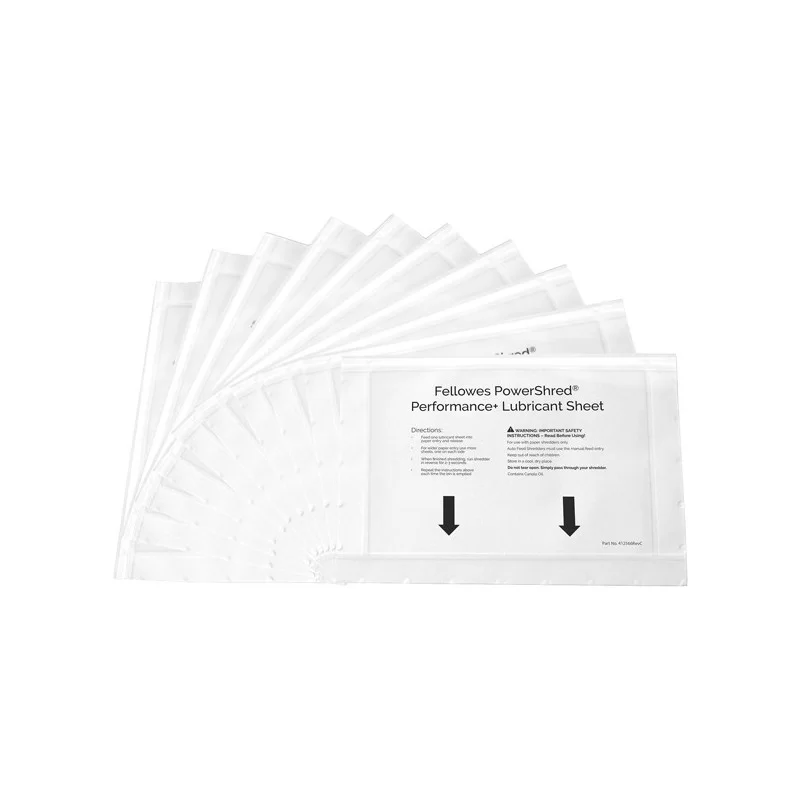 Confezione 10 Fogli lubrificanti Performance Fellowes
