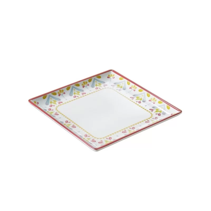 Piatto quadrato Linea CorfU' 17x17x2cm melamina Leone (Conf.24)