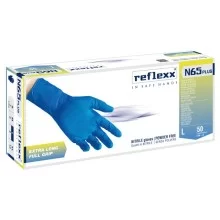 Conf 50 Guanti in nitrile N65 Plus s/polvere taglia L blu Reflexx