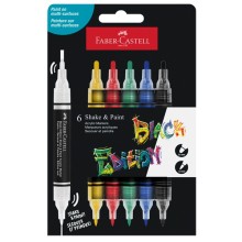 Astuccio 6 marcatori ShakePaint Black Edition colori assortiti basic Faber-Caste