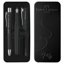 Set stilo B Poly Pen + sfera 0,7mm Poly Ball fusto nero Faber Castell