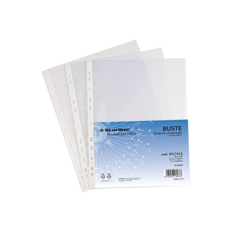 50 Buste forate 22x30cm Liscio Top Starline