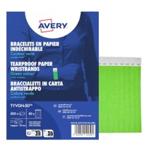 Conf. 500 braccialetti identificativi in Tyvek® verde fluo 256x19mm (10et/fg) 50