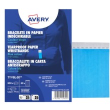 Conf. 500 braccialetti identificativi in Tyvek® blu fluo 256x19mm (10et/fg) 50fg