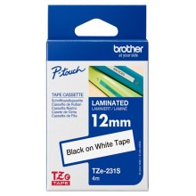 Brother Nastro laminato  Nero/Bianco 12MM x 4mt -TZE231S2