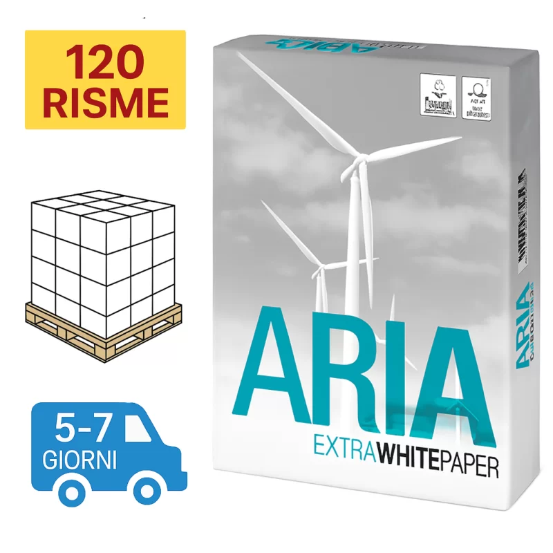 Mezzo Bancale Carta per fotocopie A4 Aria (Mondi) 75 gr  Risma da 500 fogli (Quarter Pallet 120 risme)