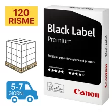 Mezzo Bancale Carta per fotocopie A4 Black Label Office Canon 80 gr bianco risma da 500 fogli (Pallet 120 risme)
