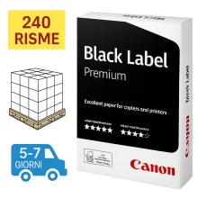 Bancale Carta per fotocopie A4 Black Label Office Canon 75 gr bianco risma da 500 fogli (Pallet 240 risme)