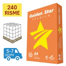 Bancale Carta per fotocopie A4 Golden Star Arancio APP 70 gr bianco risma da 500 fogli (Pallet 240 risme)