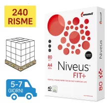 Bancale Carta per fotocopie A4 Niveus Fit+ Mondi 80 gr bianco risma da 500 fogli (Pallet 240 risme)