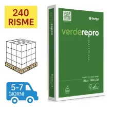 Bancale Carta per fotocopie A4 Burgo Repro Verde - High Quality 80 gr bianca Risma 500 fogli (Pallet 240 risme)