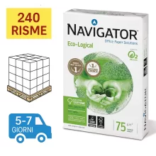 Bancale Carta per fotocopie A4 Navigator Ecological 75 gr Risma da 500 fogli (Pallet 240 Risme)