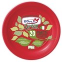 Conf 20 Piatti fondi compostabili Ø 22cm rosso Dopla