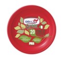 Conf 20 Piatti frutta compostabili Ø 17cm rosso Dopla