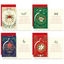 Biglietto auguri Natale c/applicazione in fantasie assortite Kartos (Conf.12) FUORI CATALOGO