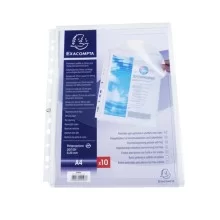 10 Buste forate c/soffietto e patella PPL liscio A4 5503E Exacompta (Conf.5)