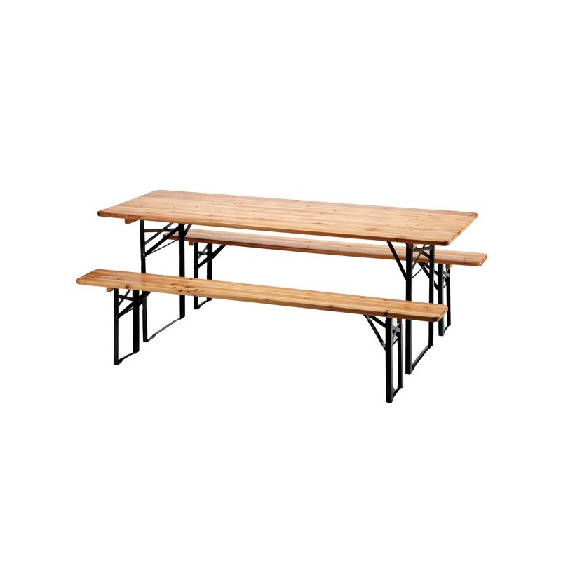 Set birra rettangolare pieghevole legno - set 3 elementi