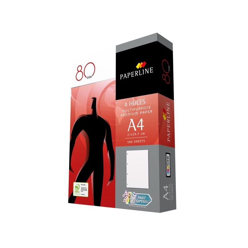 CARTA PAPERLINE COPY A4 80GR 500FG 4 FORI (Conf.5)