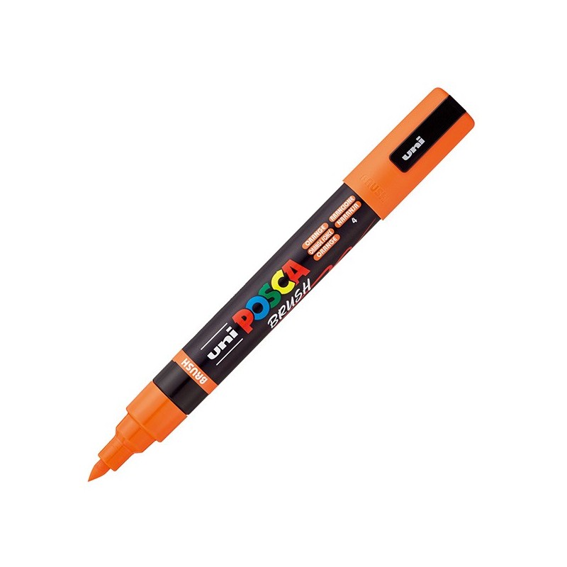 Marcatore Uni Posca PC5MBR punta brush 1.0 - 4.0mm arancio Uni Mitsubishi