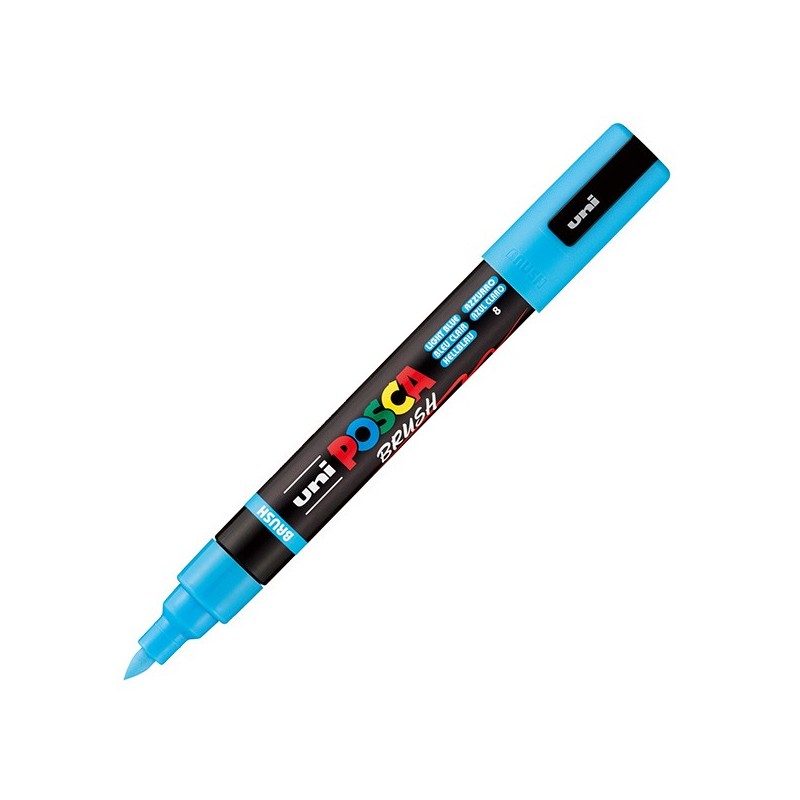 Marcatore Uni Posca PC5MBR punta brush 1.0 - 4.0mm azzurro Uni Mitsubishi