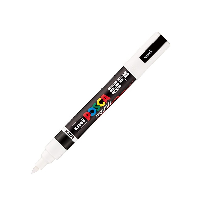 Marcatore Uni Posca PC5MBR punta brush 1.0 - 4.0mm bianco Uni Mitsubishi