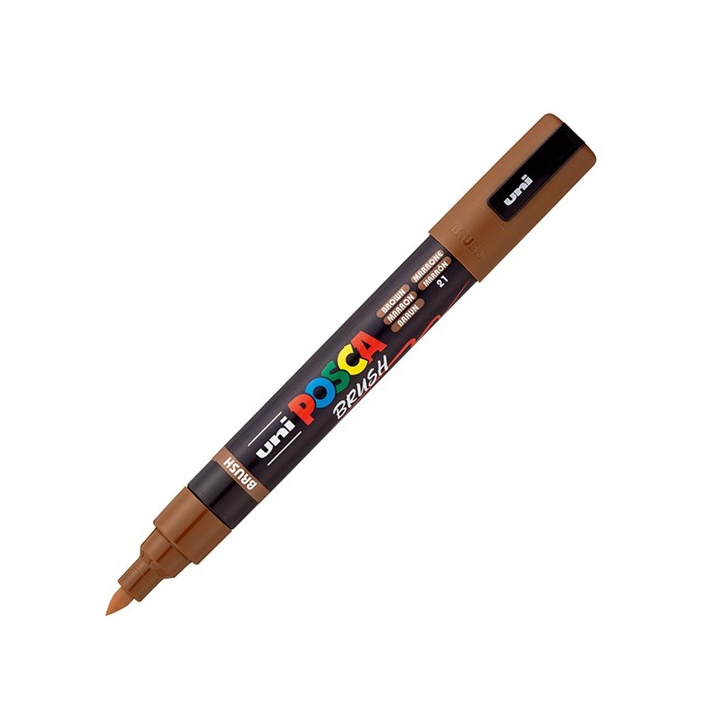 Marcatore Uni Posca PC5MBR punta brush 1.0 - 4.0mm marrone Uni Mitsubishi