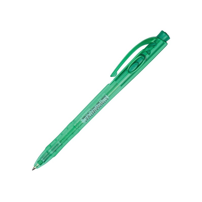 Penna a sfera a scatto Liner 308 0.7mm verde Stabilo (Conf.12)