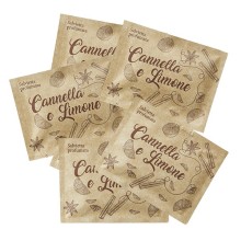Box 100 Salviette 7x9cm limone e cannella avana Leone