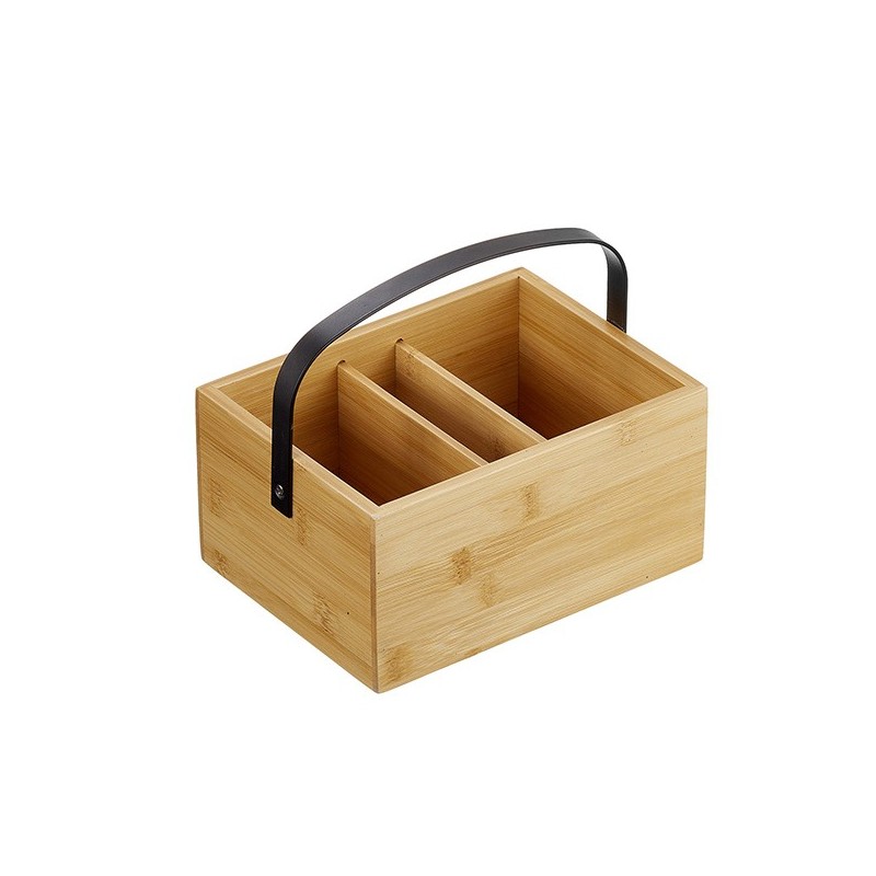 Cassetta porta condimenti 20x15x10cm bamboo naturale Leone