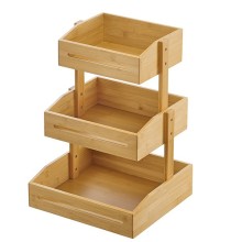 Espositore buffet 3 piani 33x30x41cm bamboo naturale Leone
