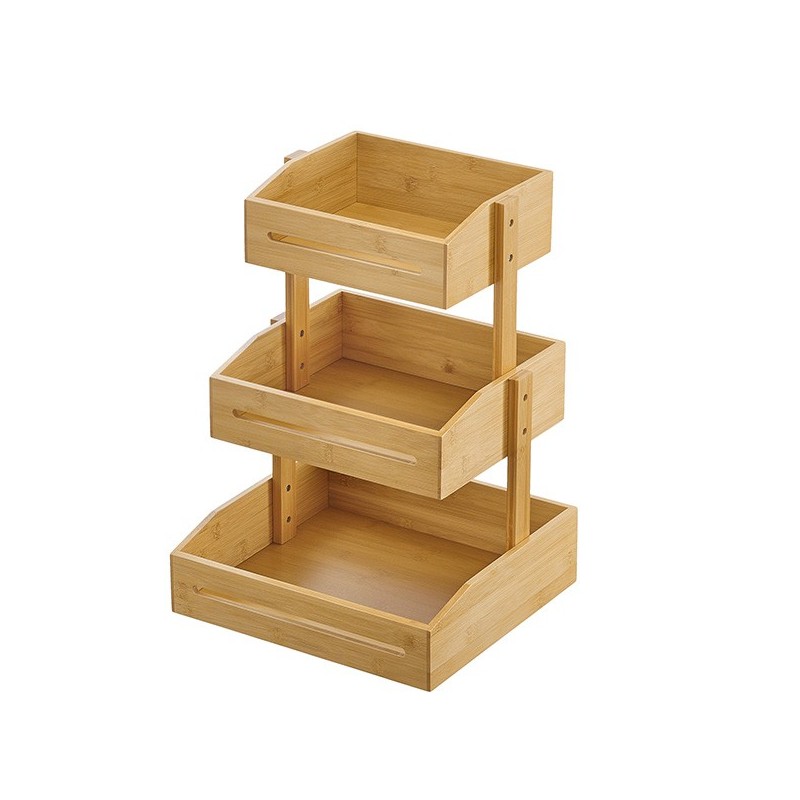 Espositore buffet 3 piani 33x30x41cm bamboo naturale Leone