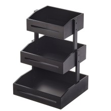 Espositore buffet 3 piani 33x30x41cm bamboo nero Leone