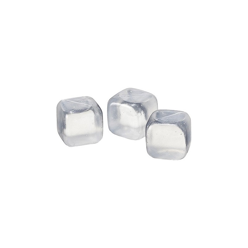 Conf 10 cubetti refrigeranti riutilizzabili 4,5x4,5cm trasparente Leone