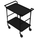 LINE'A carrello da servizio struttura nera - 2 ripiani NERI + Tovaglietta nera S