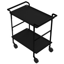 LINE'A carrello da servizio struttura nera - 2 ripiani NERI + Tovaglietta nera S