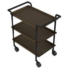 LINE'A carrello da servizio strattura nera - 3 ripiani NERI +Tovaglietta nera St
