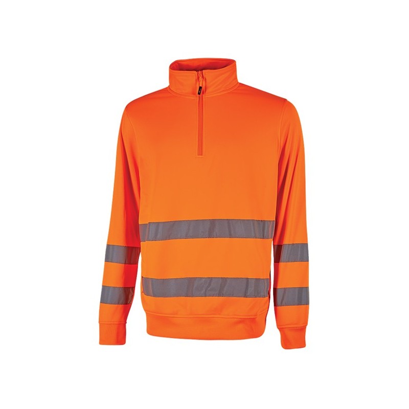 Felpa alta visibilitA' Felis mezza zip tg L arancio fluo U-Power