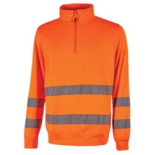 Felpa alta visibilitA' Felis mezza zip tg XL arancio fluo U-Power