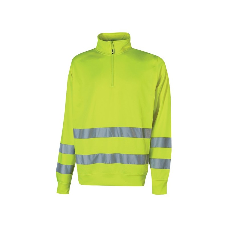 Felpa alta visibilitA' Felis mezza zip tg M giallo fluo U-Power