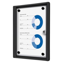 Bacheca per interni 1xA4 ad ante battenti con cornice nera Showdown
