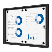Bacheca per interni 2xA4 ad ante battenti con cornice nera Showdown