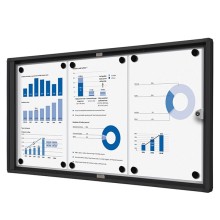 Bacheca per interni 3xA4 ad ante battenti con cornice nera Showdown