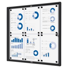 Bacheca per interni 6xA4 ad ante battenti con cornice nera Showdown
