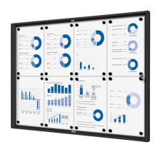 Bacheca per interni 8xA4 ad ante battenti con cornice nera Showdown