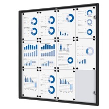 Bacheca per interni 12xA4 ad ante battenti con cornice nera Showdown
