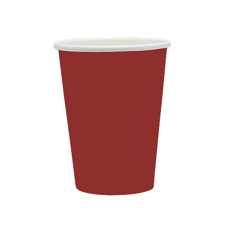 25 bicchieri 250cc Ecocolor biodegradabile rosso intenso Big Party