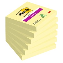 Cf. 6pz 90 foglietti Post-it® Super Sticky 76x76mm 654-6SS giallo Canary