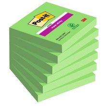 Cf. 6pz 90 foglietti Post-it® Super Sticky 76x76mm 654-6SS verde